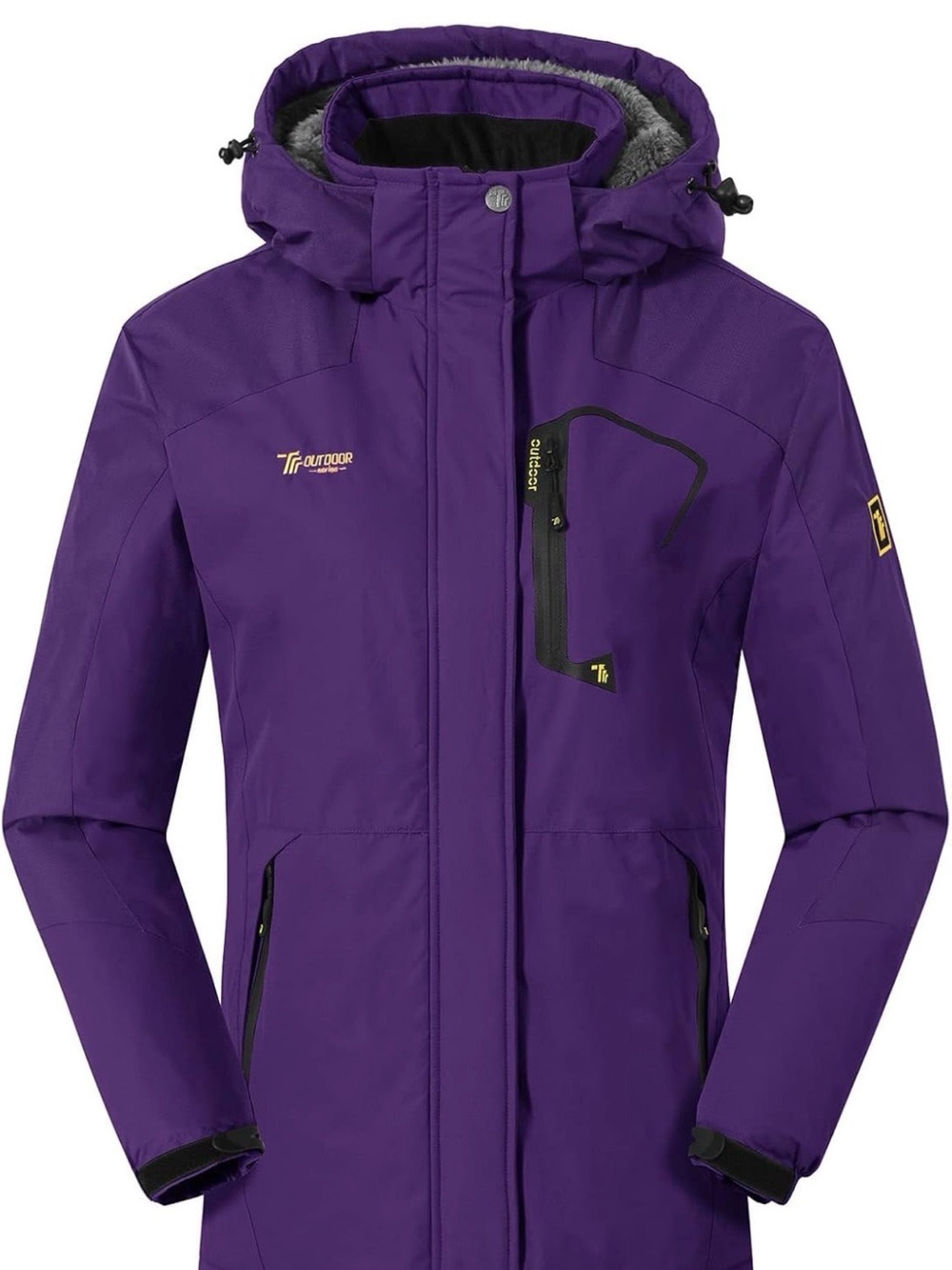 Outdoor Purple Women's Waterproof Hooded Jacket